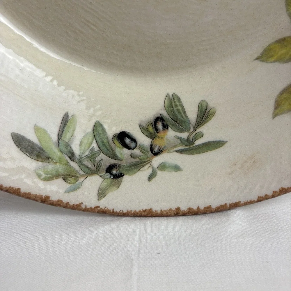 Tiffani Boutique Vintage Ceramic Serving Bowl 14.5in Hand Painted Italy Tomato